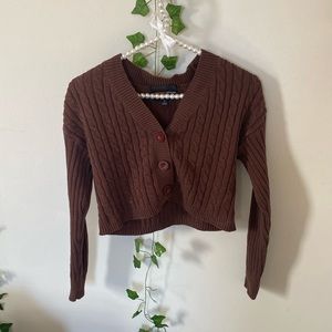Brown cropped cardigan